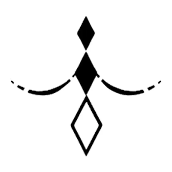 Tatuagem temporária Minimalista — Ornamento de losangos. Inclui losangos