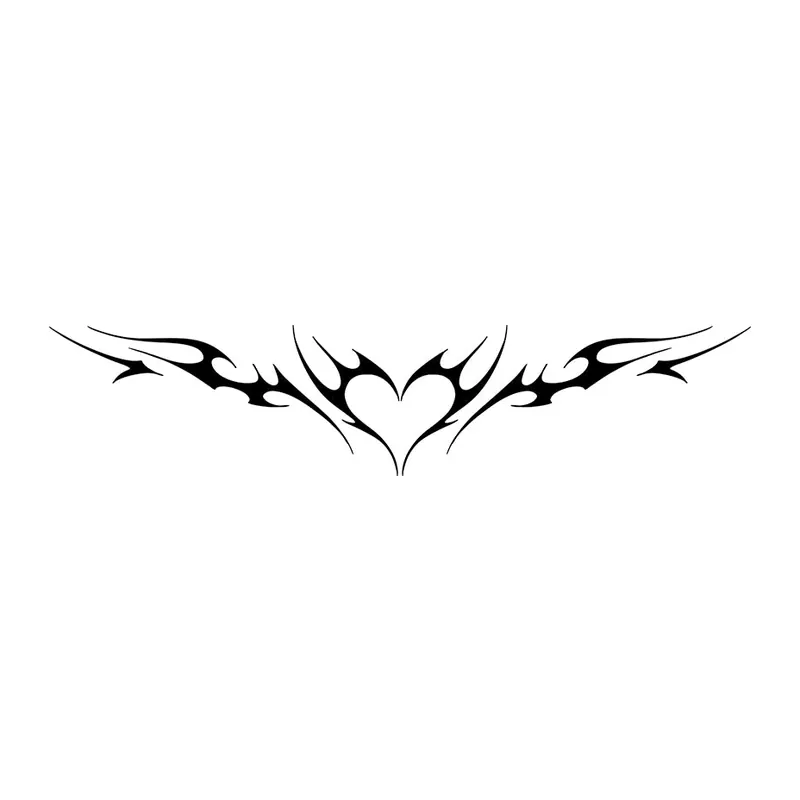 Tatuagem temporária Tribal e Nórdico — Ornamento lombar com coração. Inclui coração, ornamento
