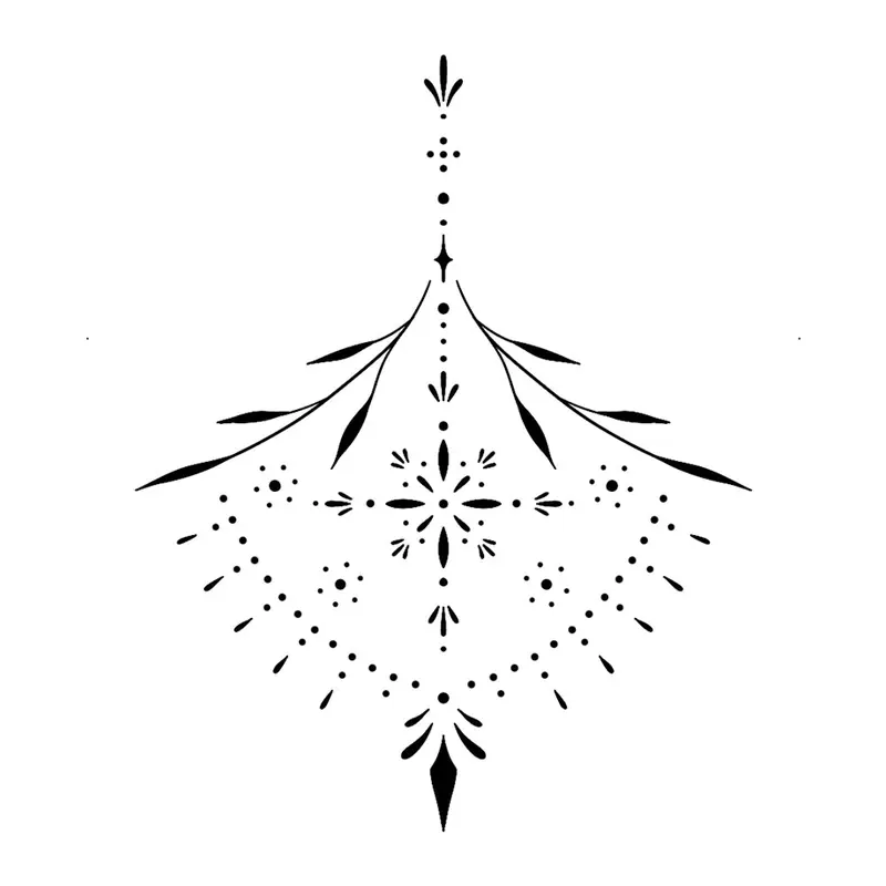 Tatuagem temporária Mandalas e Ornamentos — Ornamento simétrico com pontos. Inclui ornamento