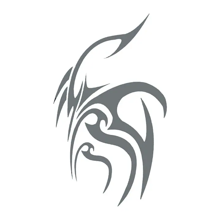Tatuagem temporária Tribal e Nórdico — Ornamento tribal cinza. Inclui ornamento