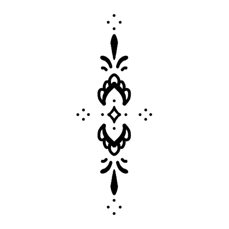 Tatuagem temporária Mandalas e Ornamentos — Ornamento vertical delicado. Inclui ornamento