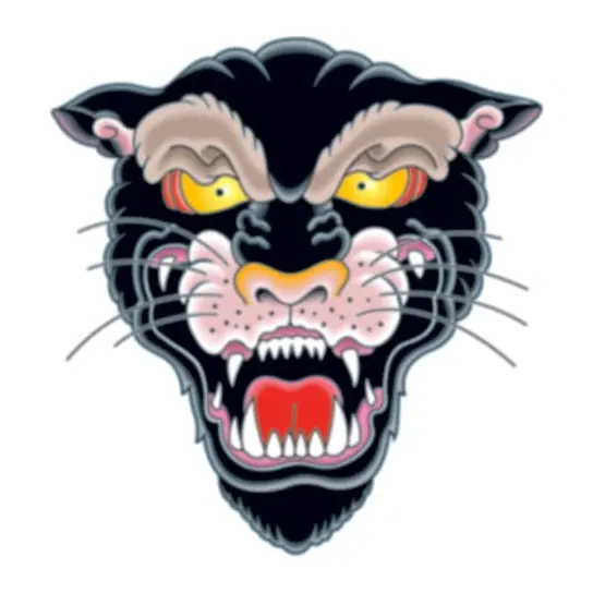 Tatuagem temporária Animais Selvagens — Pantera negra vintage. Inclui pantera