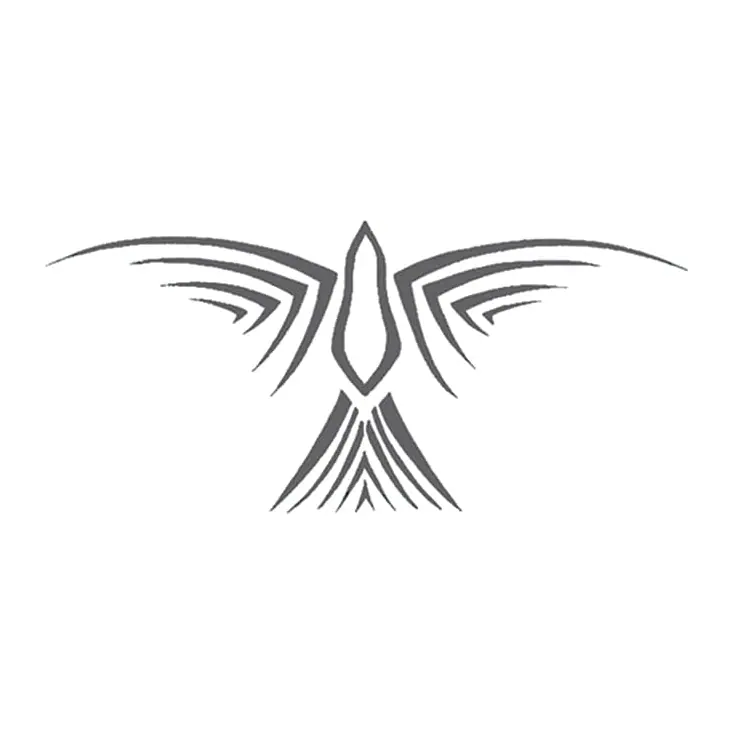 Tatuagem temporária Tribal e Nórdico — Pássaro tribal cinza. Inclui pássaro