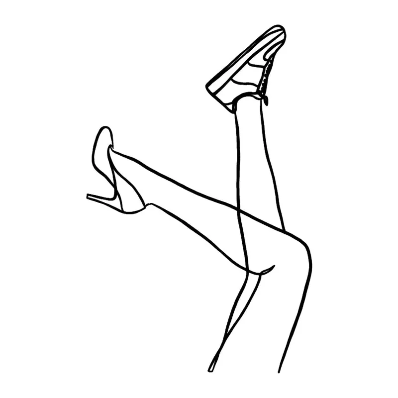 Tatuagem temporária Objetos — Pernas de mulher com salto. Inclui pernas, sapato