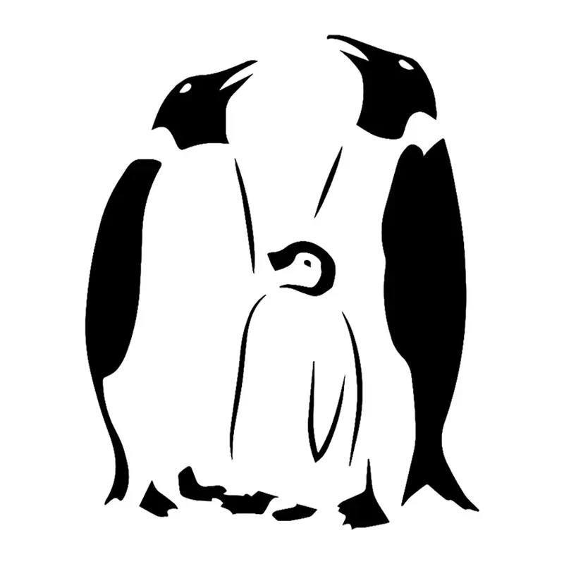 Tatuagem temporária Animais Selvagens — Pinguins com filhote. Inclui pinguins