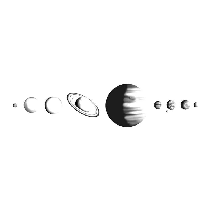 Tatuagem temporária Planetas e Espaço — Planetas em fileira. Inclui planetas
