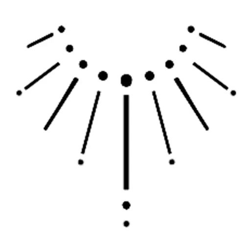 Tatuagem temporária Minimalista — Raios de sol com pontos. Inclui raios