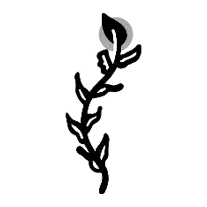 Tatuagem temporária Folhas e Plantas — Ramo com botão. Inclui ramo