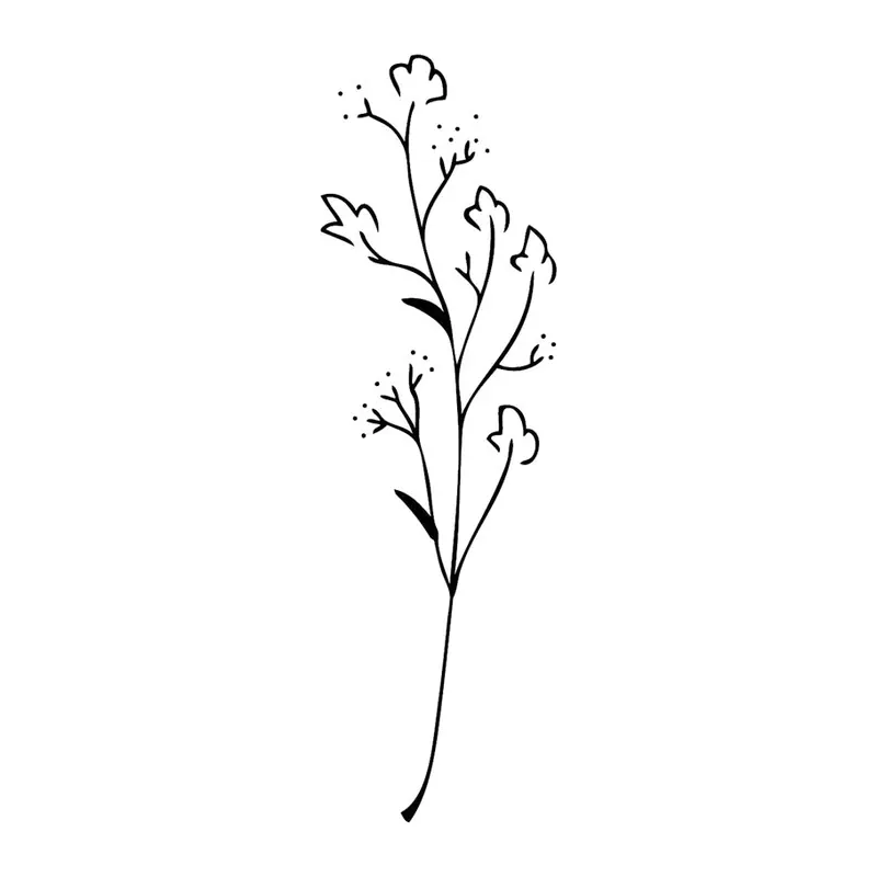 Tatuagem temporária Flores — Ramo de flores delicado — Modelo 2. Inclui flores