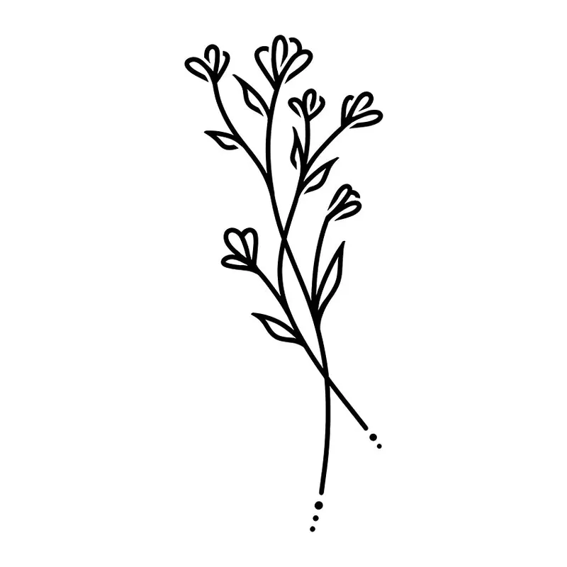 Tatuagem temporária Flores — Ramo de flores silvestres. Inclui flores