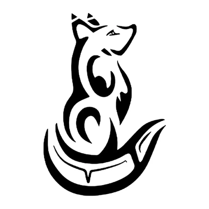 Tatuagem temporária Animais Selvagens — Raposa tribal. Inclui raposa