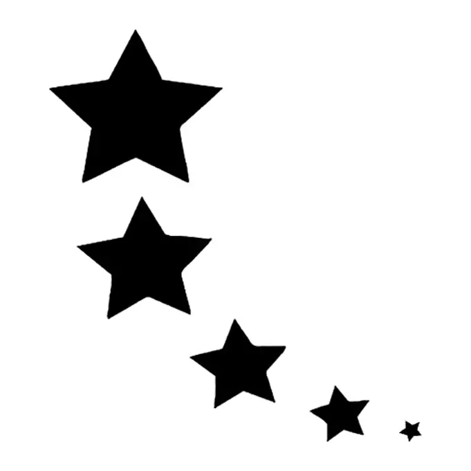 Tatuagem temporária Estrelas e Constelações — Rastro de estrelas decrescentes. Inclui estrelas
