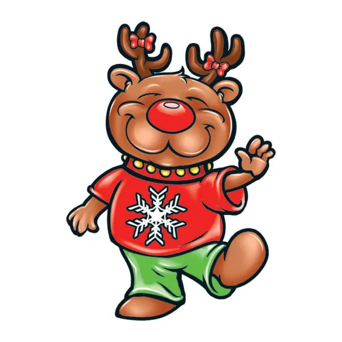 Tatuagem temporária Datas e Festas — Rena com suéter de Natal. Inclui rena