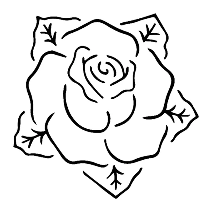 Tatuagem temporária Flores — Rosa em contorno. Inclui rosa