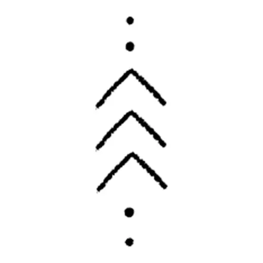 Tatuagem temporária Minimalista — Setas em V com pontos. Inclui setas, pontos
