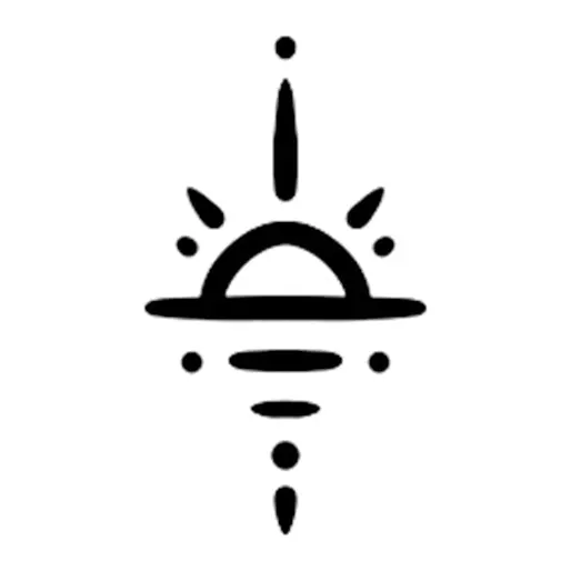 Tatuagem temporária Lua e Sol — Sol nascente pequeno — Modelo 1. Inclui sol