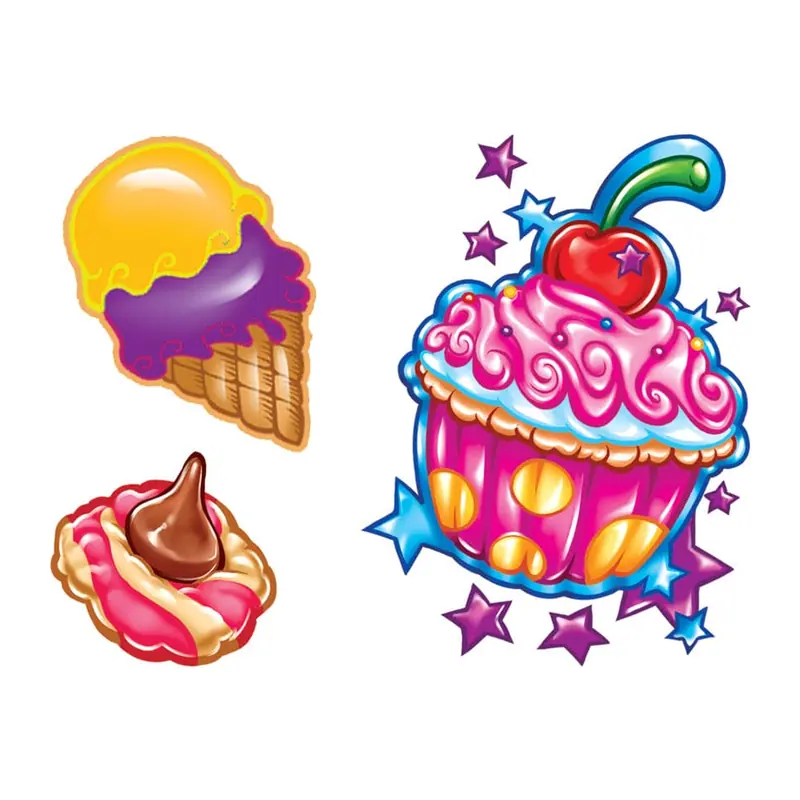 Tatuagem temporária Comida e Bebida — Sorvete e cupcake. Inclui sorvete, cupcake