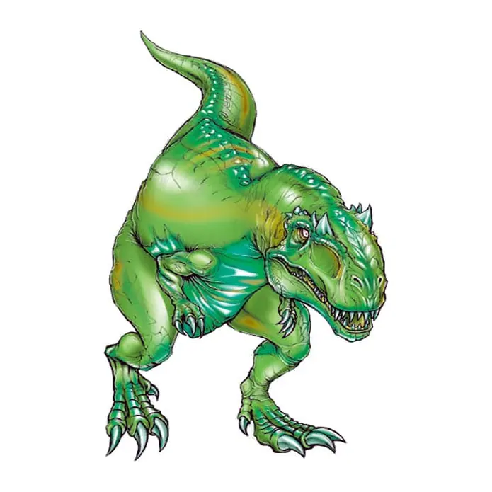 Tatuagem temporária Animais Selvagens — T-rex verde. Inclui t-rex
