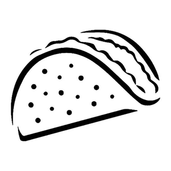 Tatuagem temporária Comida e Bebida — Taco. Inclui taco