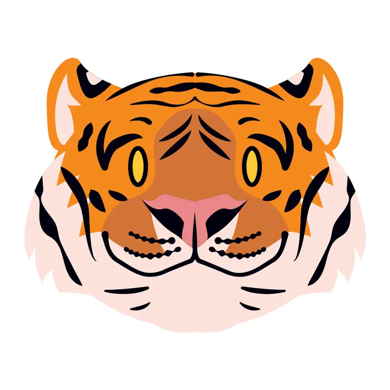 Tatuagem temporária Animais Selvagens — Tigre fofo — rosto. Inclui tigre