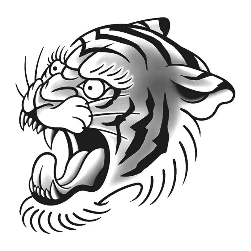 Tatuagem temporária Animais Selvagens — Tigre rugindo. Inclui tigre