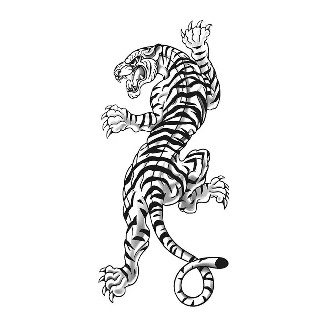 Tatuagem temporária Animais Selvagens — Tigre trepando. Inclui tigre