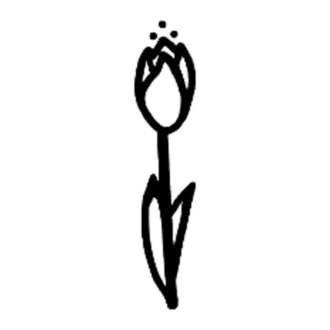 Tatuagem temporária Flores — Tulipa estilizada preta. Inclui tulipa