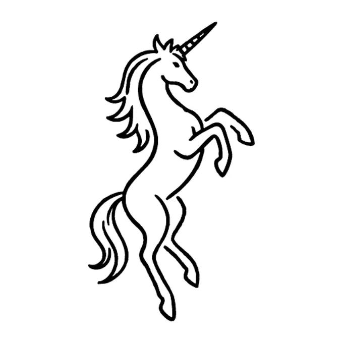 Tatuagem temporária Dragões e Fantasia — Unicórnio empinando. Inclui unicórnio